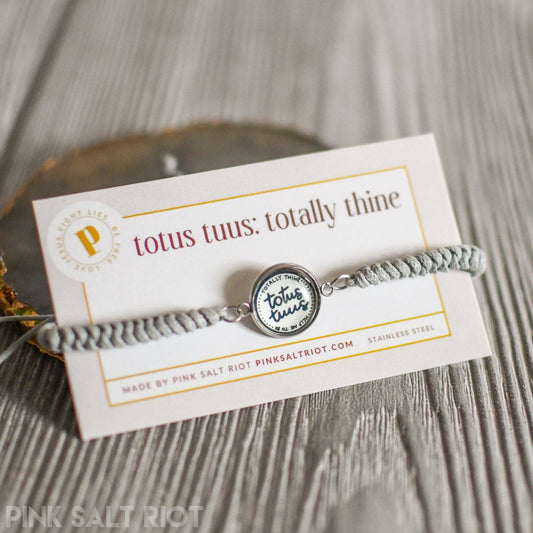 Grey Totus Tuus Bracelet