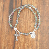 MG Rosary - Sahara Green Crystal Wrist Rosary