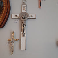 8” St Benedict Wall Crucifix - Inlay