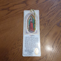 Saint Bookmark with gold embossed medal