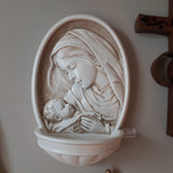 White Madonna and Child Water Font