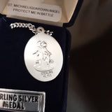 Sterling St Michael / Guardian Angel Oval medal