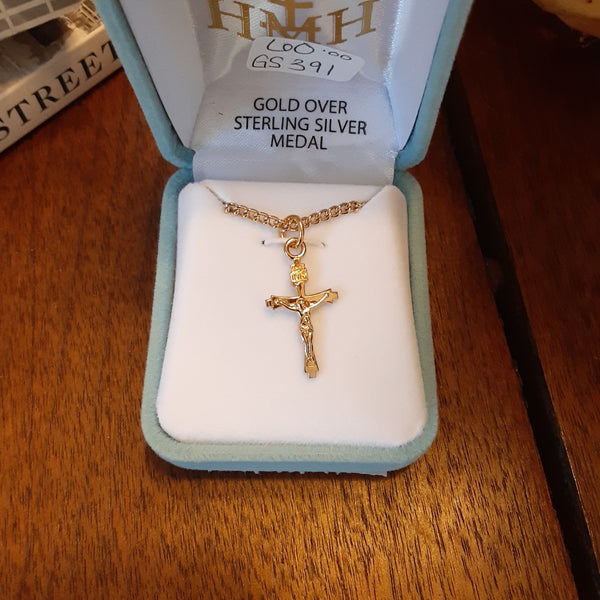Small Gold Wheat crucifix