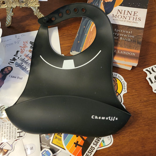 Bib with Saintly Reminders chewslife