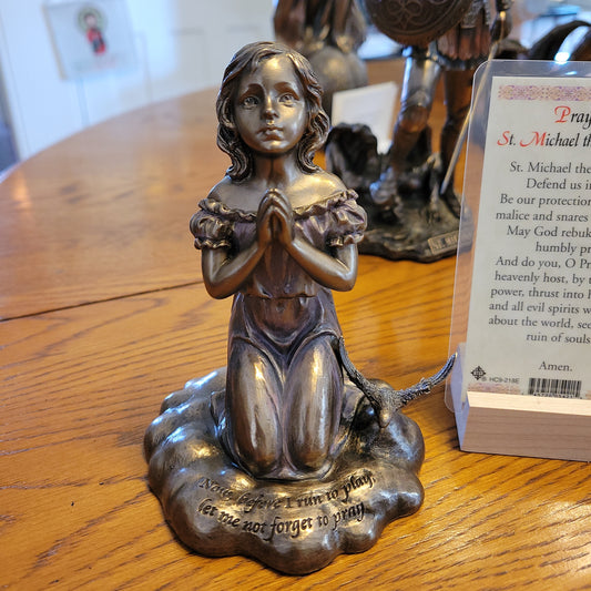 Bronze Praying girl kneeling