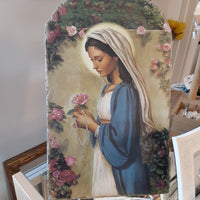 Madonna of the Roses Arched Plaque