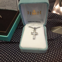 Sterling Silver Cubic CZ Cross necklace