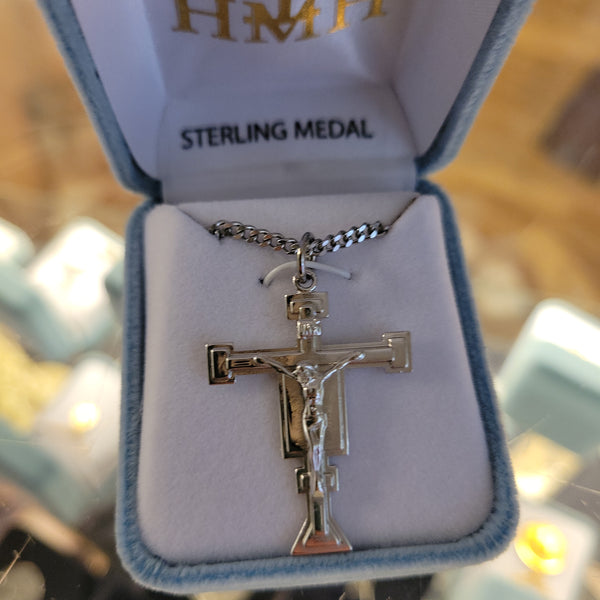 Sterling Silver Giotto Renaissance Crucifix necklace