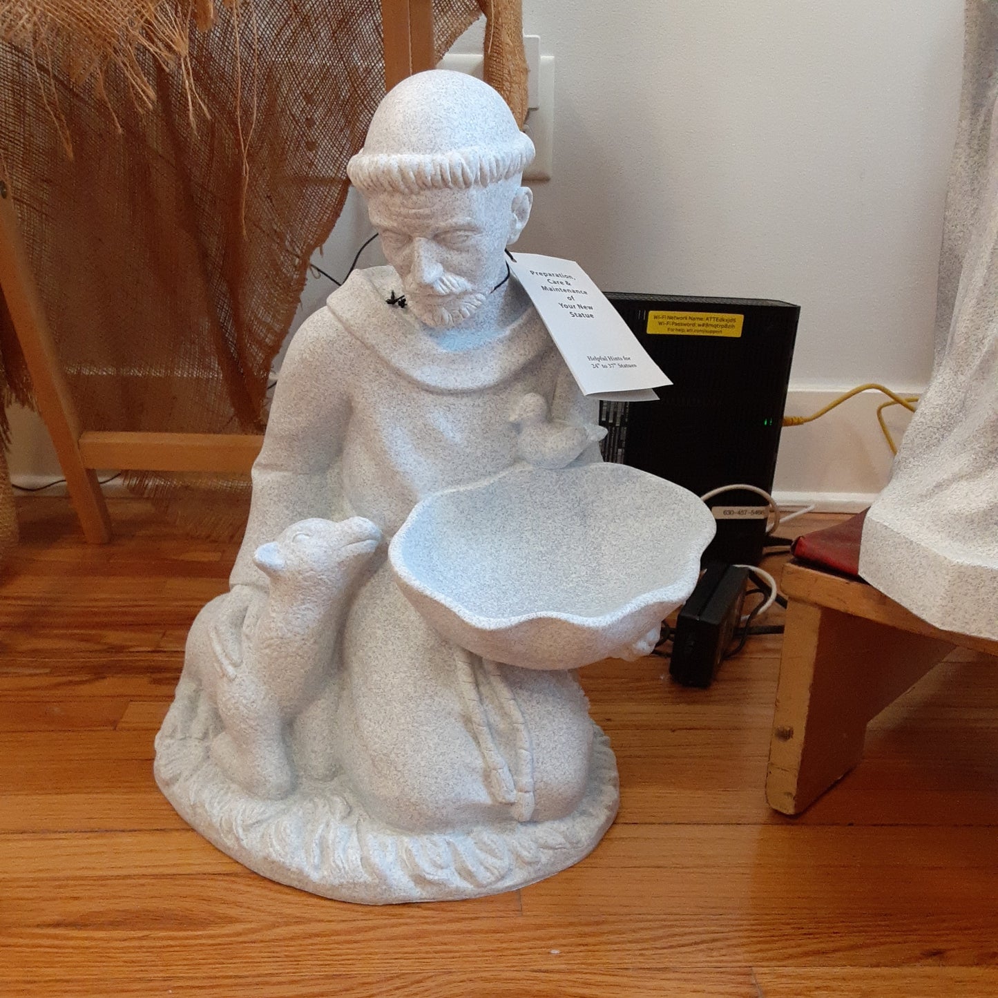 16” Kneeling St Francis with bird feeder