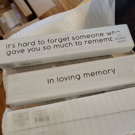 In loving memory Wooden Block