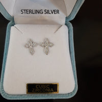 Sterling Small Cross Earrings