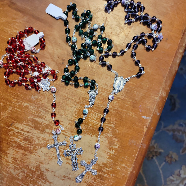 Glass & ceramic bead rosary