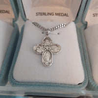 Sterling Silver Four Way Medal with Holy Spirit