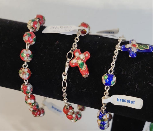 Cloisonné Rosary Bracelet