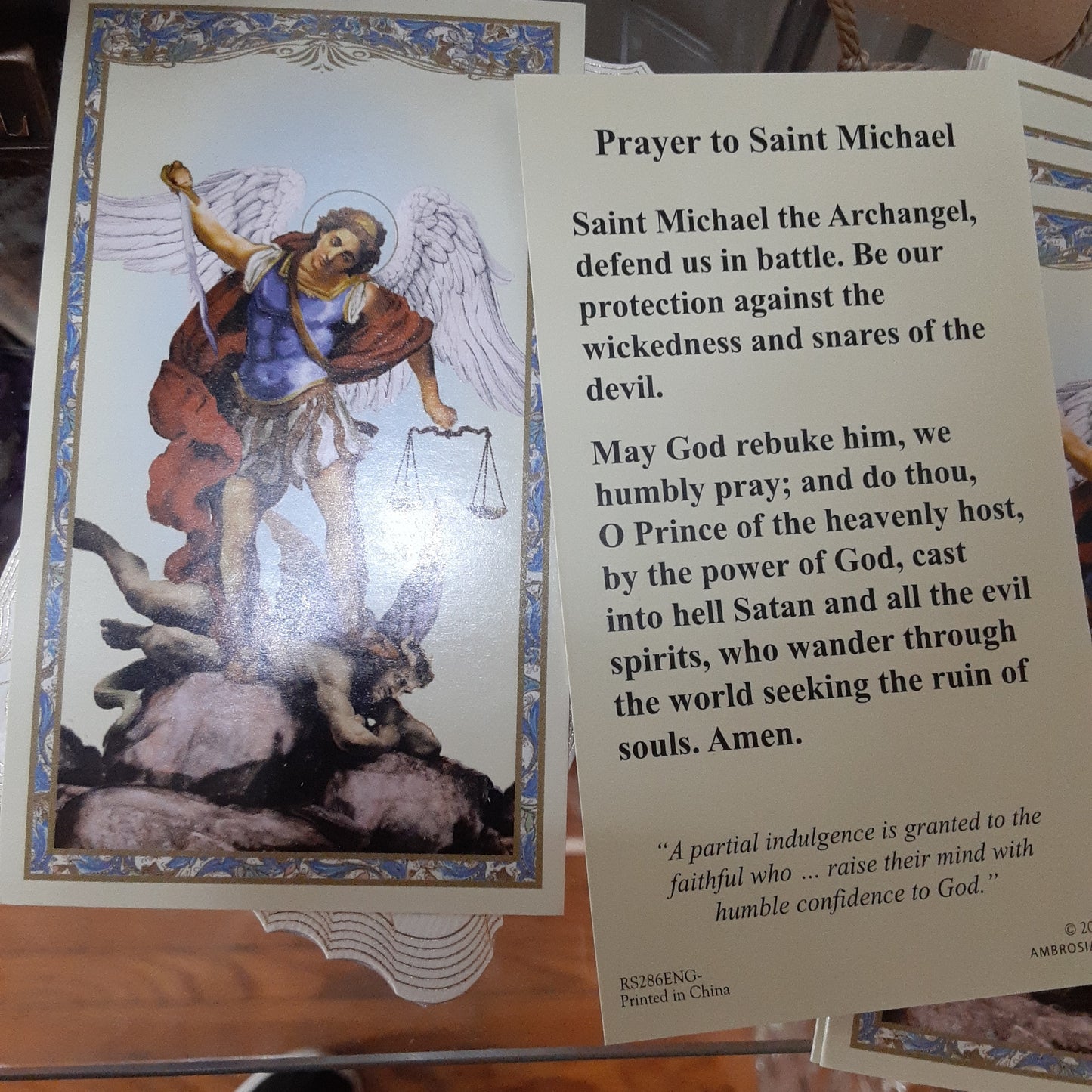 St Michael holy card