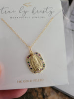 Gold Blessed Mother Necklace
