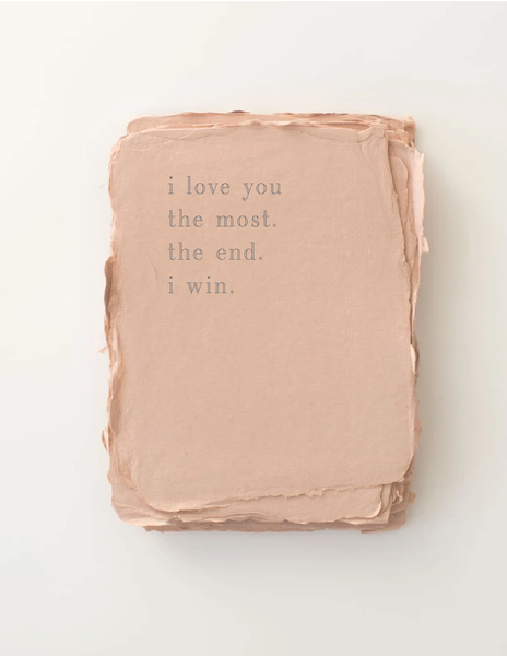 Paper Baristas - "Love you the Most" Letterpress Love Greeting Card