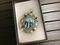 Our Lady of Grace pewter pendant necklace