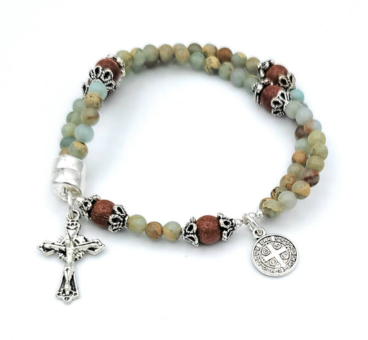 MG Rosary - Aqua Terra Jasper Wrist Rosary
