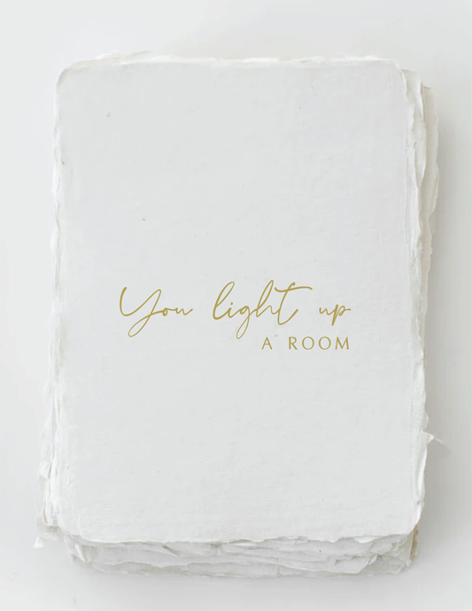 Paper Baristas - "You light up a room." Love Friend Greeting Card