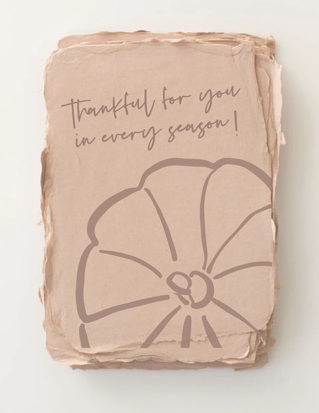 Paper Baristas - "Thankful for you every season" Pumpkin Greeting Card
