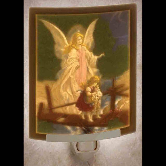 The Porcelain Garden Inc. - Angel at Bridge Curved Colored Night Light