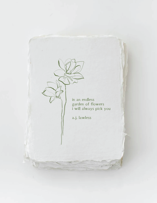 Paper Baristas - "I always pick you" Love Plant Floral Greeting Card