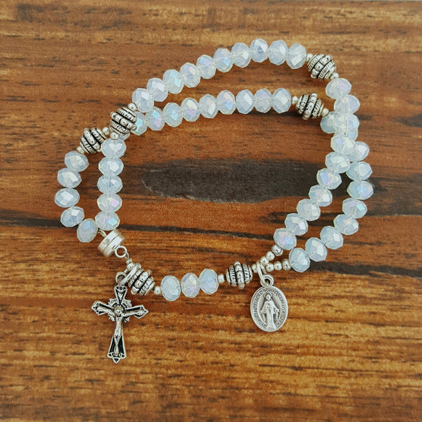 MG Rosary - White Opal Wrist Rosary