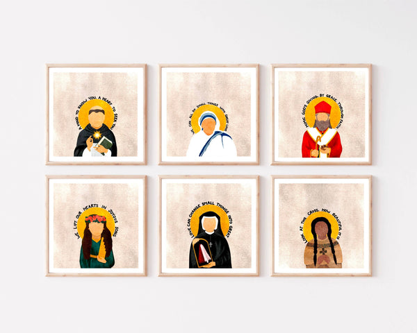 Small Things Print Co. - Choose Your Own Catholic Saint Bundle! 6 Saint Illustrations