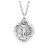 Sterling Large Miraculous Medal,  Hail Mary on Back of Medal