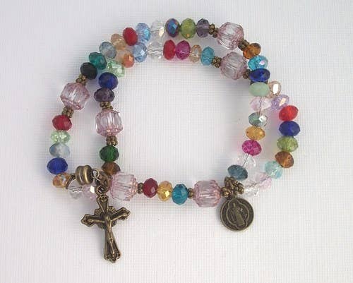 Stained Glass Wrist Rosary Five Decade