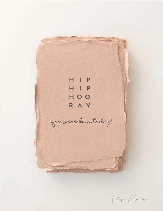 Paper Baristas - "HOORAY. You were born today." Birthday Greeting Card
