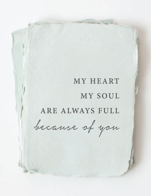 Paper Baristas - "My Heart. My Soul. Always Full" Love Friendship Card