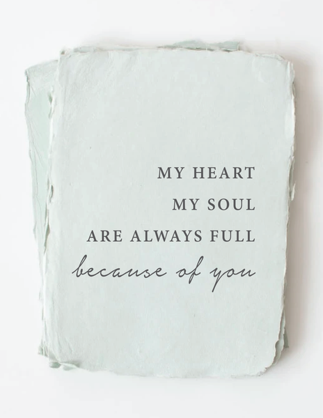 Paper Baristas - "My Heart. My Soul. Always Full" Love Friendship Card