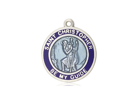 St Christopher Round Sterling Blue