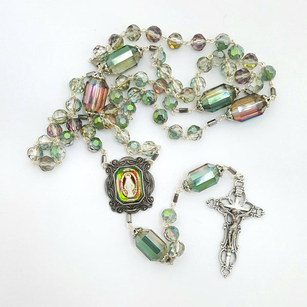 MG Rosary - Vitrail Crystal With Vintage Crystal Center