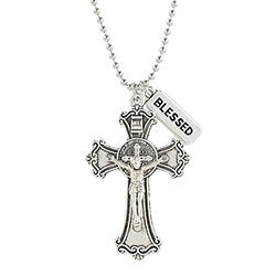 St Benedict crucifix necklace