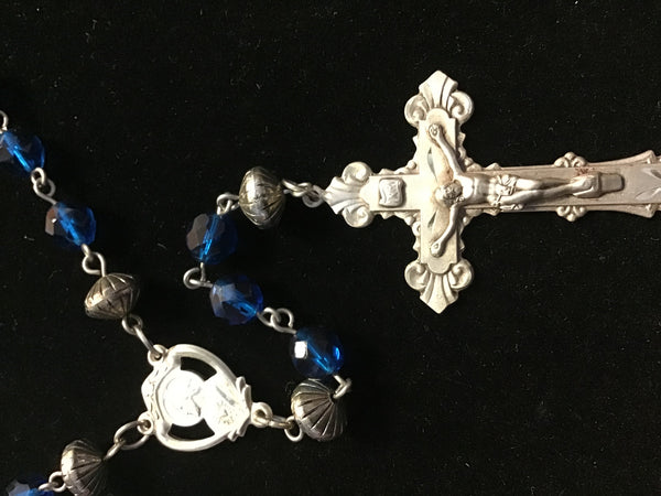 Colbalt Blue CZECH bead with Sterling Silver parts