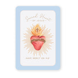 Efficacious Novena to the Sacred Heart Prayer Card | Blue