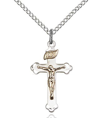 Two-Tone Crucifix 7/8 x 1/2