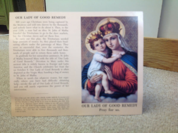 Our Lady of Good Remedy prayer card