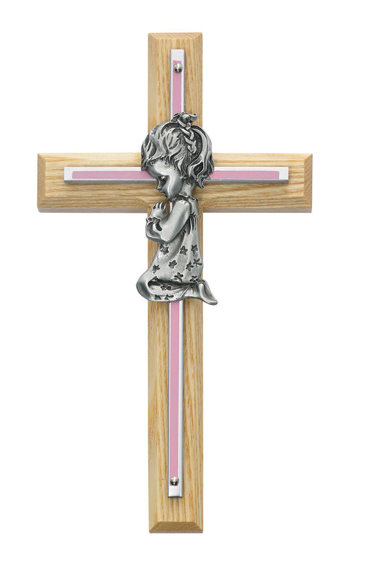 Oak /Silver child’s Wall Cross