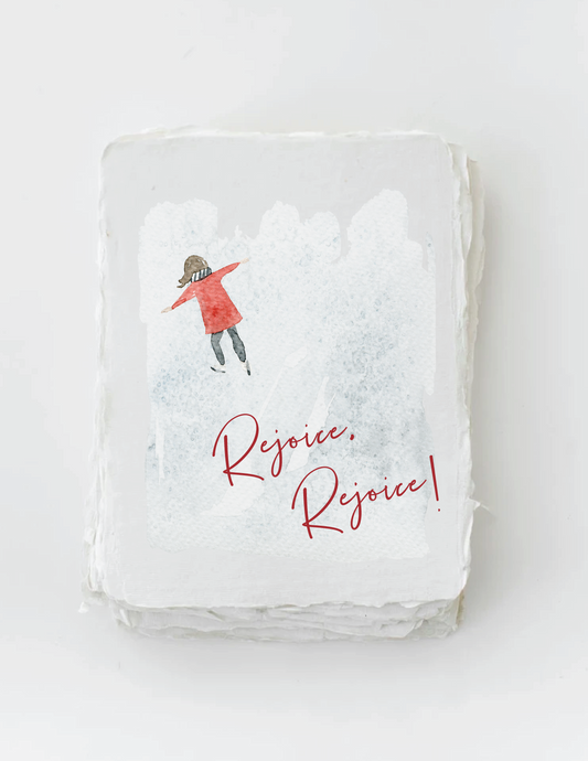 Paper Baristas - "Rejoice" Skating Christmas Holiday Greeting Card