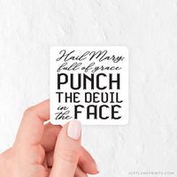 Just Love Prints - Punch the Devil in the Face Vinyl Sticker