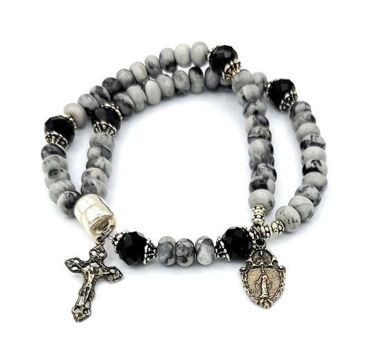 Black Spot Jasper Wrist Rosary