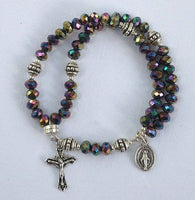 MG Rosary - Rainbow Crystal Wrist Rosary Five Decade
