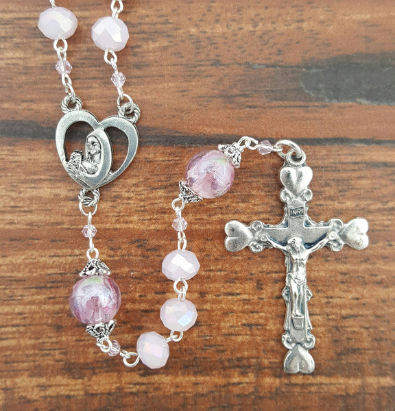 MG Rosary - Rosewater Crystal Rosary