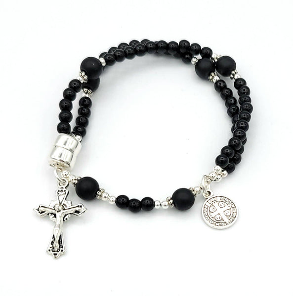 MG Rosary - Simple Black Wrist Rosary