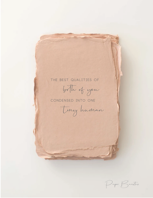 Paper Baristas - "Best qualities of you both" Baby Greeting Card