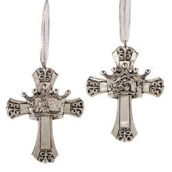 Cross crown ornament
